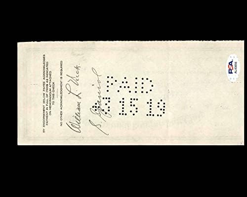 William Veeck PSA DNA потпишана x2 Chicago Cubs Check 3-15-1919 Autograph