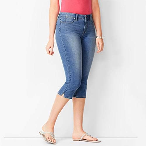 MGBD женски истегнат шорцеви летни тексас шорцеви трендовски тенок фармерки шорцеви должина на теле од обична исечена панталони Бермуда со