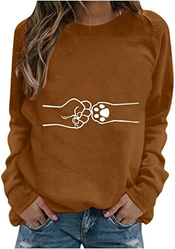 Графички бранч на вратот со долги ракави, топла маичка за џемпери за девојки есен зимски лабав вклопување плус големина надворешна облека 07