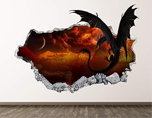 Западниот планински змеј wallиден декоратор уметнички декор 3Д размачкана деца галакси налепница мурал момчиња подарок BL06