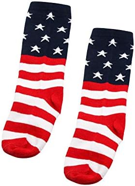 Suntrade Kids USA Chods Cods, памучни шарени и codsвездени чорапи со високи чорапи со високи цевки, сет од 2