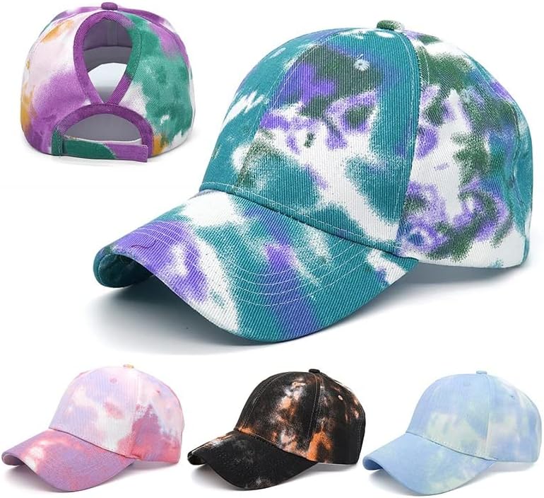 ZSEDP женска вратоврска капа за боја, повеќебојно неправилно печатење бејзбол капа, женски надворешни улични облеки летни капачиња капи.