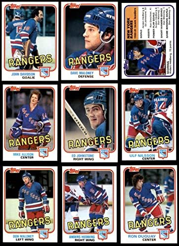 1981-82 Тимот на Топс Newујорк Ренџерс го постави Newујорк Ренџерс-хокеј НМ/МТ Ренџерс-хокеј