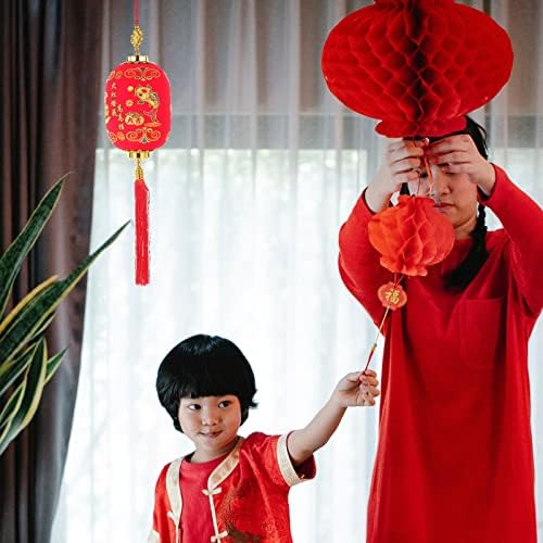 Општо есенски декор на отворено црвени кинески фенери Кинеска Нова Година виси декорација 2022 Пролет фестивал Фестивал Фенер со ФУ забава за славење кинески свадбе