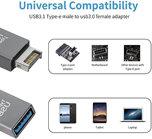Yacsejao USB 3.1 заглавие на предниот панел, брзина на пренесување до 10 Gbps, тип-е машко за да USB женски кабел за адаптер за податоци