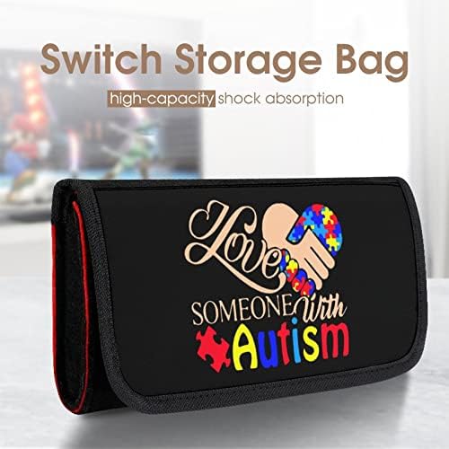 Сакам некој со аутизам што носи торба компатибилен со Switch заштитен случај тенок почувствуван торбичка со 5 држачи за касети