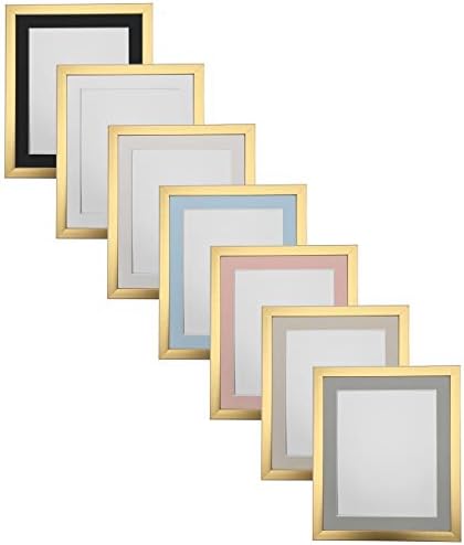 Рамки по пошта 0,75 инчи златна слика со слика на слика со розова монтирање 14 x11 големина на слика A4 пластично стакло
