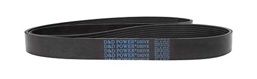D&D PowerDrive 6PJ533 Метрички стандарден замена за замена, пресек на појас, должина од 21 , гума