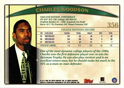 1998 година Фудбал Топс 356 Чарлс Вудсон дебитантска картичка