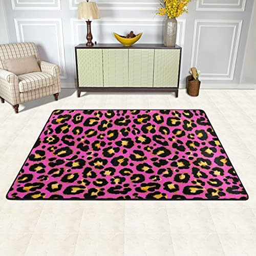 Розова жолта леопард шема Голема мека подрачја расадник плејматски килим под кат за деца кои играат соба спална соба дневна соба