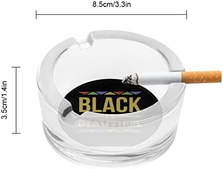 Црното е прекрасно цигари стакло од пепелници, табела за цигари од цигари со смешна графика за занает за украсување на отворено