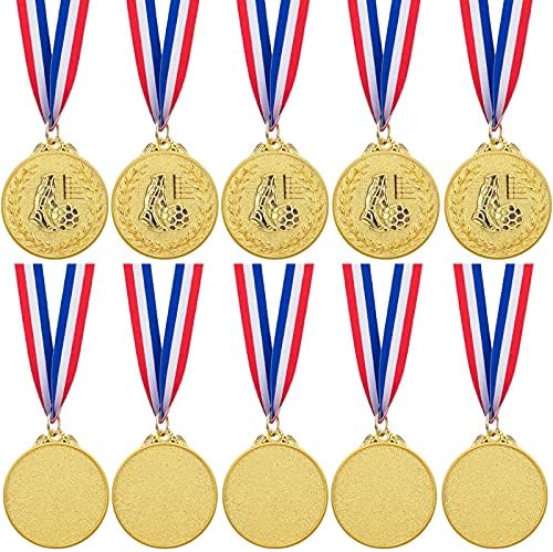 Абаокаи 12 Парчиња Фудбалски Медали За Награди За Деца И Возрасни, Медали За Златни Награди Сет-Метален Олимписки Стил за Детски Спортски