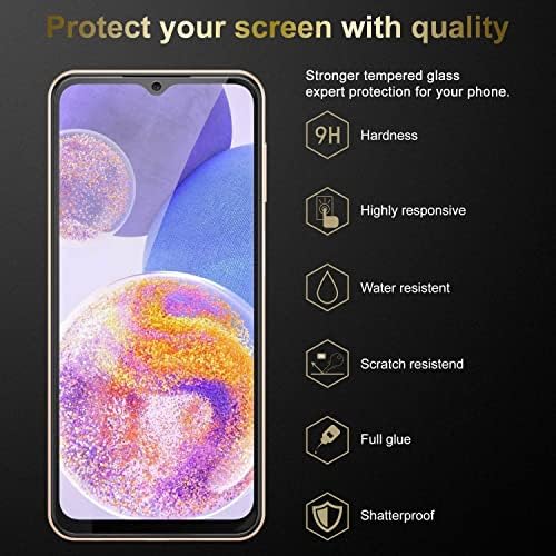 Кадорабо Оклоп Филм компатибилен Со Samsung Galaxy A23 4G - заштитна фолија ВО висока ТРАНСПАРЕНТНОСТ - Калено стакло за заштита од