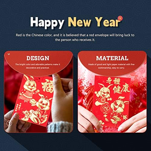 АБУФАН 2023 Кинеска Нова Година Црвени Пликови Кинески Црвени Пликови 2023 Нова Година Црвени Џебови Кинеска Традиција Торби За
