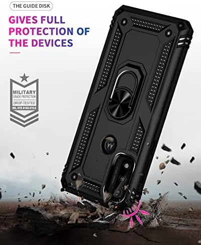 Anvzle За Motorola Moto G Чист Случај со [2 Пакет] Калено Стакло Заштитник На Екранот, Moto G Чист Случај Тешки Оклоп [Воено