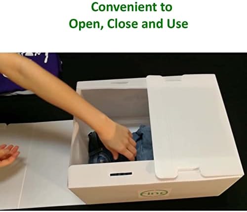 ReusePac Тешки Рециклирани Пластични Брановидни Подвижни Кутии со Капаци &засилувач; Лесни За Носење Рачки, Кутија За Складирање Со Самозаклучување