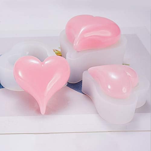 Wandic 3 парчиња loveубов срце срце епоксидна смола калапи силиконски рачно изработен накит торта калапи за занаетчиски DIY, декорација на фонданти