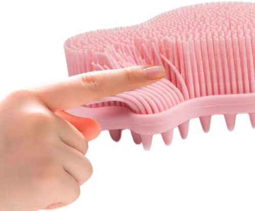 Силиконски чистач на MCOSU, долга рачка мека четка за бања, се ослободи од замор бањата без да изгубите розова коса