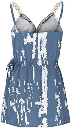 Фелегд женски летни обични резервоари фустани поштеди v v вратот без ракави мини фустан цветни печати лабава лабава плажа