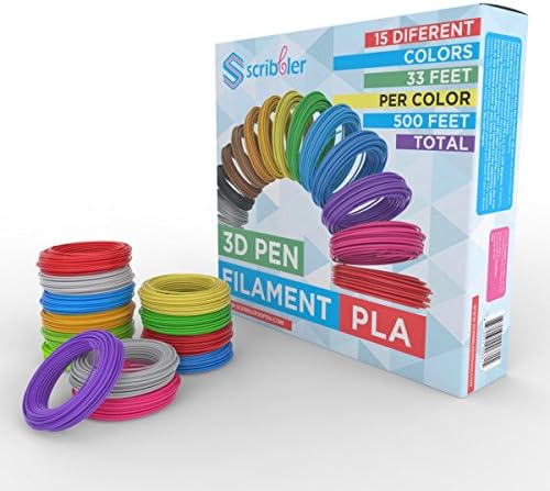 PLA FILAMENT REFILLES за 3D пенкало ПЛА 500 линеарни стапки 15 различна боја