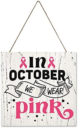 Во октомври носиме розово дрво знак за карцином на дојка лента заздрави дрвена плакета дома декоративно виси знак дрвен wallиден