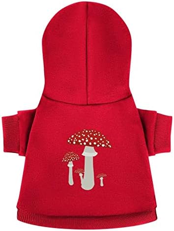 Печурки црвена уметност кучиња дуксери симпатична качулка маичка за миленичиња облека од облека со капа