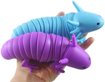 2 Случајна Axolotl Fidget - Големо обележување артикулирано споено движење на аксолил играчка - уникатен подарок, lубовник, декорација