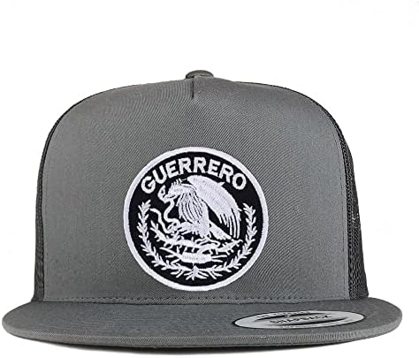 Трендовски продавница за облека Преголема XXL Guerrero Mexico Patch 5 панел Flatbill Trucker Cap