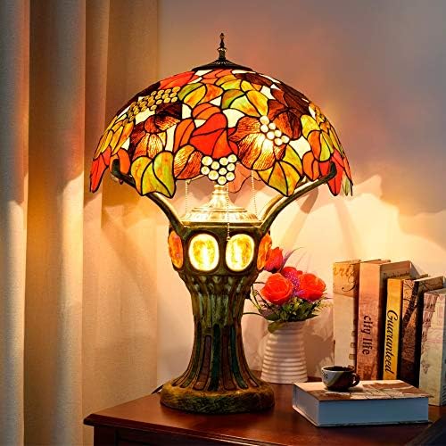 Тифани Стил витраж табела за стаклена ламба за стакло, ламба од грозје, високо-крајна дневна соба за спални простории, ретро бар лоби декоративни