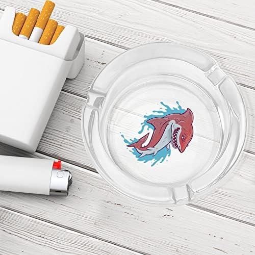 Ајкула со отворено стакло од уста за цигари со тркалезни ленти за пепел за домашна канцеларија и ресторани