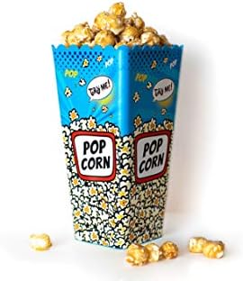 Декодизајн Еднократно Кино Тематските пластични Пуканки CupPopcorn ContainerPopcorn Кутија-Сет на 3 Избрани Ретро Стил Дизајни, 8x4, 250ml