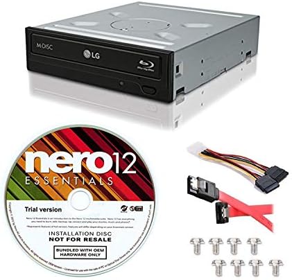 LG WHO14NS40 M-Диск 3Д репродукција Внатрешен 14X Blu-ray писател со Nero 12 Essentials Burning Software Triage верзија и комплет за