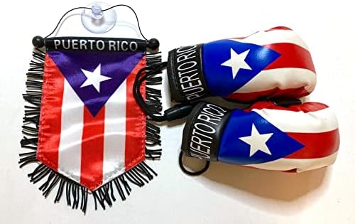 Порто Рико боксерски ракавици знамиња за додатоци за автомобили налепници за налепници Порто Рикан ПР домови Бандерас Пара Автос Мал мини