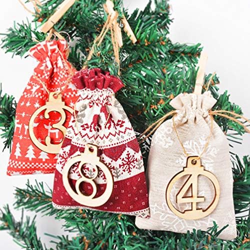 ДОИТУЛ 1 Поставете Божиќни Торби За Подароци Со Врвки За Божиќна Забава Торби За Подароци Торбички За Бонбони за Виси 1015 долари‰