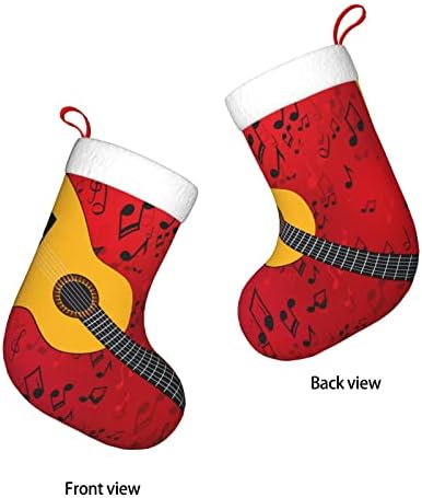 Аугенстер Божиќни чорапи музички гитара пее црвено двострано камин што виси чорапи