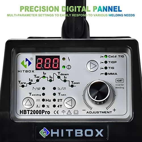 Hitbox Tig заварувач 200AMP ладен пулс TIG заварување машина 110V/220V HF TIG STOR TIG ARC Stick заварувач