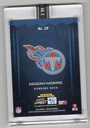 Hassan Haskins RC Auto 2022 Panini Instant /5 Draft Night Autographs злато мастило на картички дебитант 28 MT-MT+ NFL Footballtitans