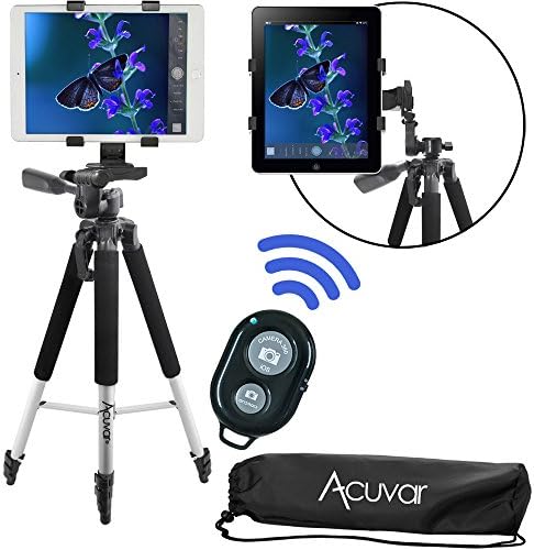 Acuvar 57 Inch Pro Series Tripod, Acuvar Table Mount, безжичен бленда далечински управувач за iPad, iPad Air, iPad Mini, повеќето други таблети