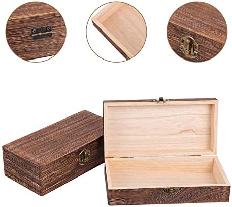 Гроздобер декор 1 сет 2 парчиња ретро дрвени кутии за пакување подароци креативни издолжени кутии за складирање на подароци