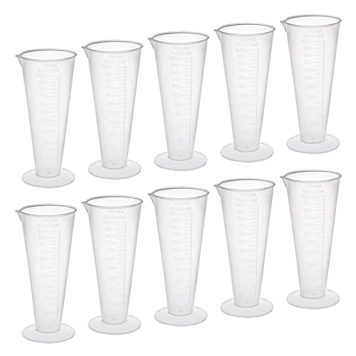 Јокив 10 парчиња пластика дипломирана чаша, лабораториска употреба | Течна чаша за мерење, одлично за лабораторија, кујна, дневна употреба