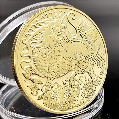 Кинески Килин Комеморативна Монета Поволна Медал Значка Златник Занаети Колекционерски Предмети