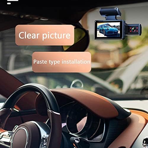 Videoмокс Автомобил Возење Видео Рекордер, Двојна Цртичка камери 3.0 ВО IPS Екран 170° Широк Агол За Откривање На Движење Јамка