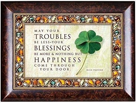 Куќата градина благослови и среќа Бурлвуд накит зелена музичка кутија свири ирски очи