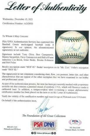 Бејзбол Велики Мулти -потпишан безбол автограм автограм автограм PSA/DNA AG56933 - Автограмирани бејзбол