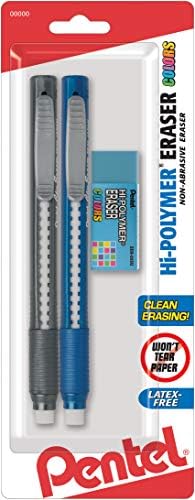 Pentel 3 Eraser Pack, 2 CLIC Erasers, 1 мал блок бришач