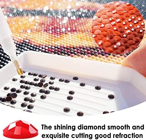Rovepic 5D Diamond Compate Kits Panda Round Round Full Drill, DIY боја со дијаманти Арт Дејзи Кристал Ринестон Крст бод за домашни канцеларии занаети