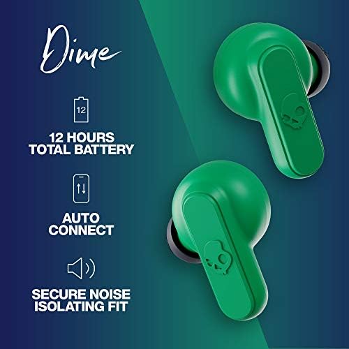 Skullcandy Dime True Wireless Bluetooth Bluetooth Earbuds компатибилни со iPhone и Android / Charging Case и микрофон / одлично за теретана, спорт