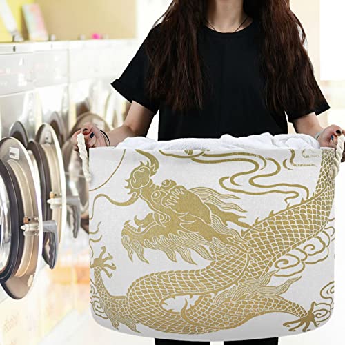 визини златен змеј бел шема за перење алишта за перење ткаенини за складирање на канта за складирање на кутии за складирање, играчки