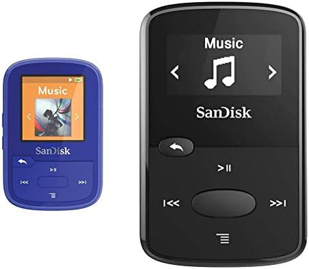 Sandisk 16 GB клип спорт плус Mp3 плеер, сина - Bluetooth, LCD екран, FM Radio - SDMX28-016G -G46B & 8GB CLIP JAM MP3 плеер, црна -