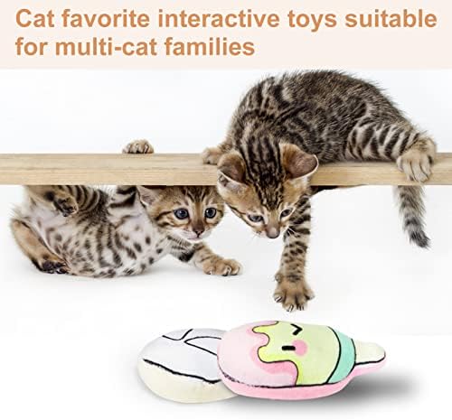 Dorakitten Catnip играчки за мачки во затворен простор - 5 парчиња плишани мачки џвакани играчки заби со интерактивна мачка исполнета маче играчка мека играчка за домашно м